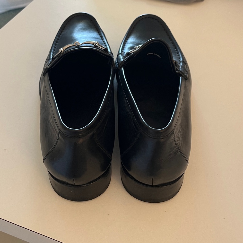 Cole Haan Black Leather Slip-On Loafers with Silver Detail 10 1/2M - Picture 7 of 7